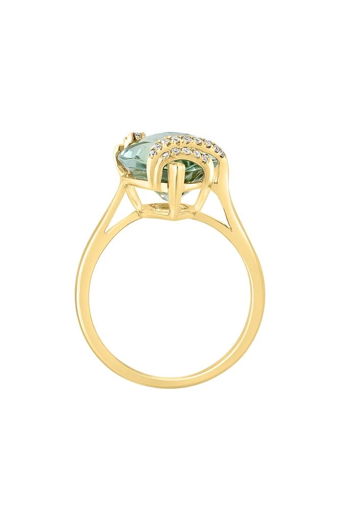 Effy 14K Yellow Gold Diamond Green Quartz Ring - Size 7 - 0.06ct. 3