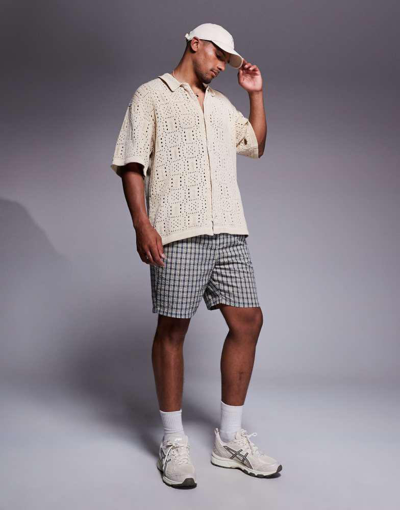 River Island River Island seersucker shorts in check