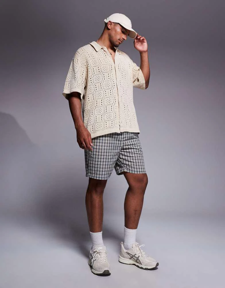 River Island River Island seersucker shorts in check 1