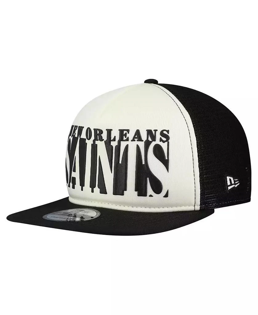 New Era Men
s Cream/Black New Orleans Saints Cutout A-Frame 9FIFTY Snapback Hat 3