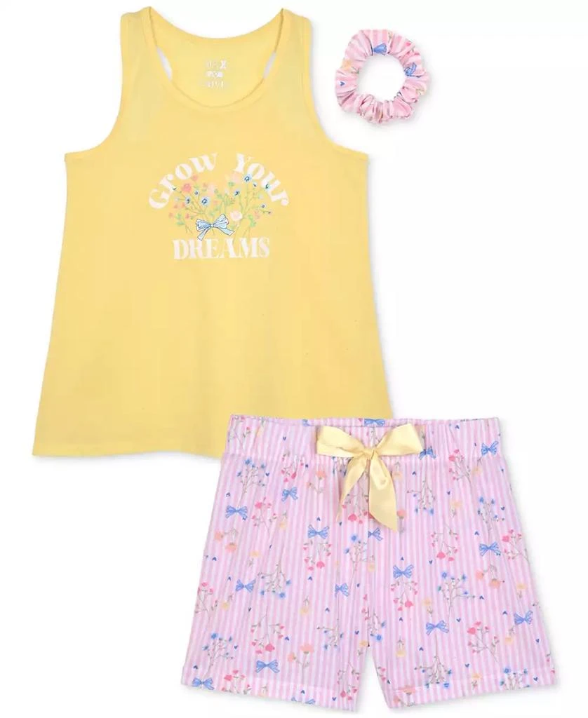 Max & Olivia Big Girls Floral Tank & Printed Shorts 2 Piece Pajama Set 1