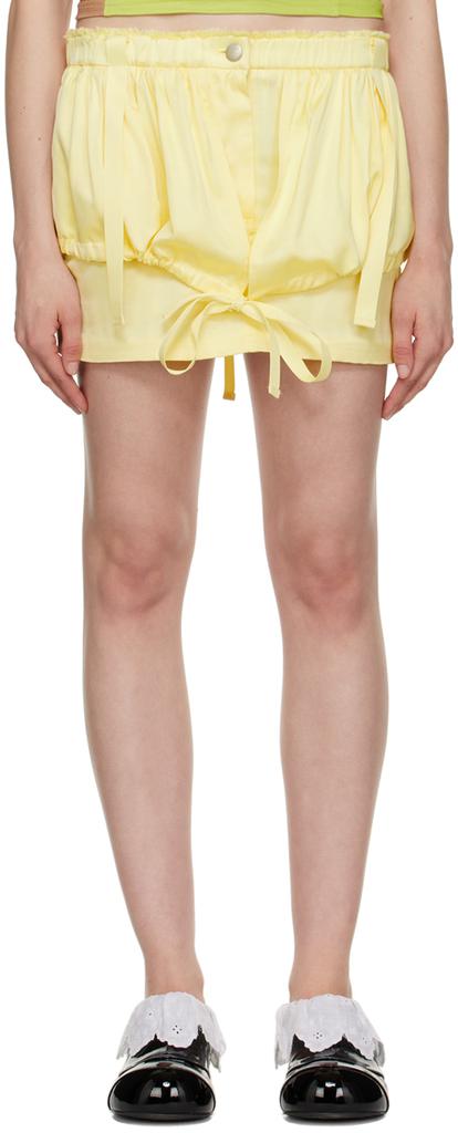 TheOpen Product Yellow Layered Miniskirt