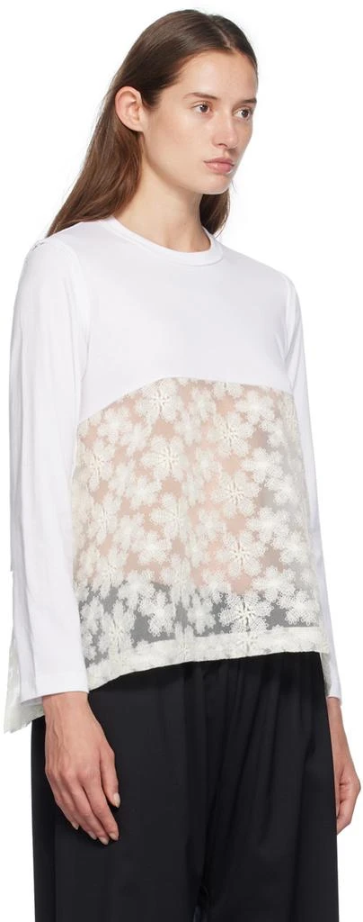 Tao Comme Des Garçons White Lace Long Sleeve T-Shirt 2