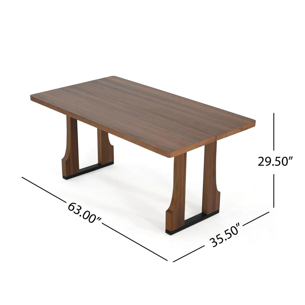 Streamdale Furniture Streamdale 63" Rectangular Dining Table (Walnut) 2