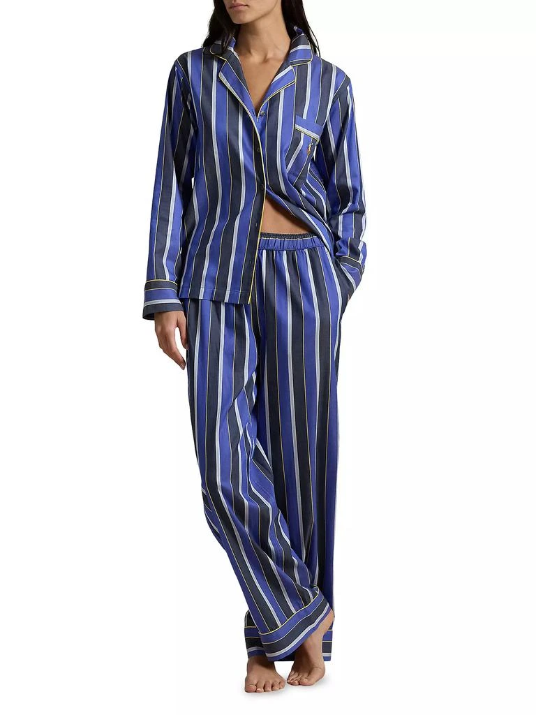 Ralph Lauren Cricket Stripe Madison Striped Cotton-Blend Pajamas 2
