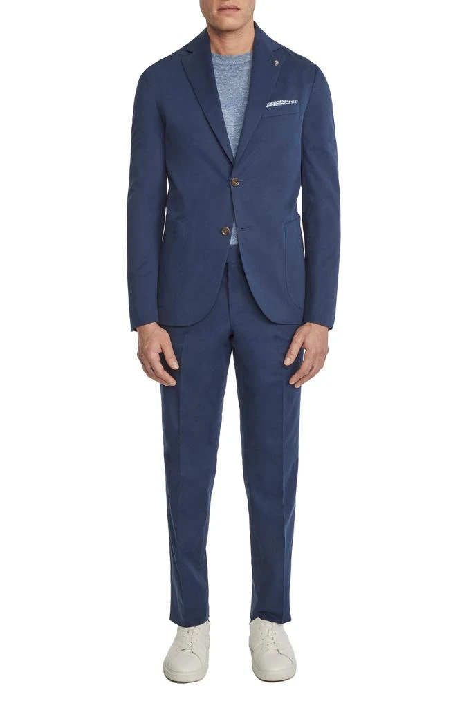 Jack Victor Irving Solid Blue Cotton & Cashmere Suit 1