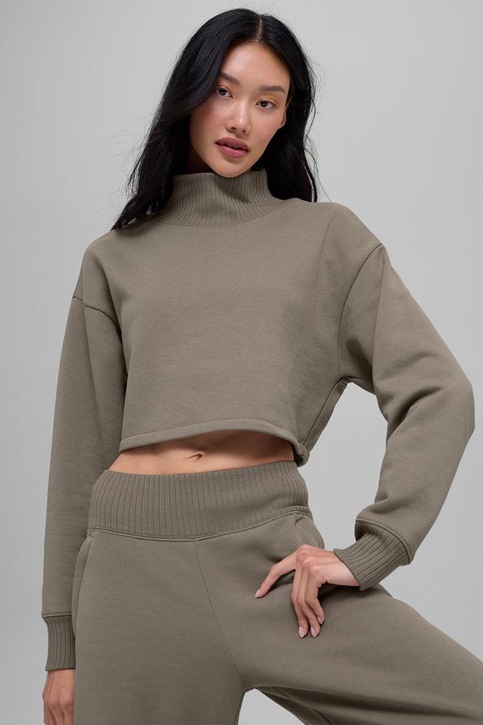 Alo Cropped Serenity Coverup - Athletic Heather Grey