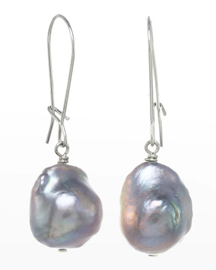 Margo Morrison Baroque Pearl Earrings on Sterling Silver 1