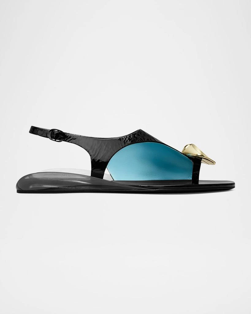 Tory Burch Patos Leather Pressed Coin Slingback Sandals 1