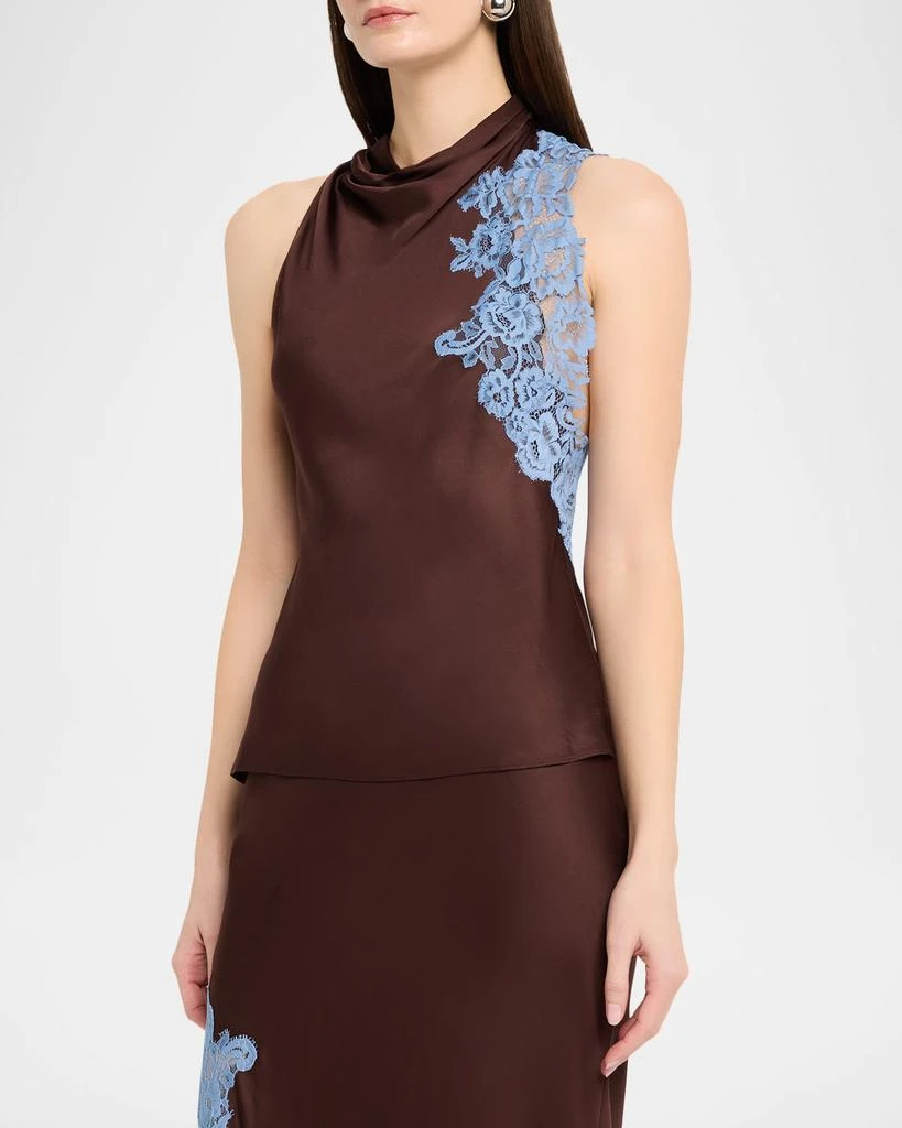 A.L.C. Rose Lace-Embroidered Cowl-Neck Top 4