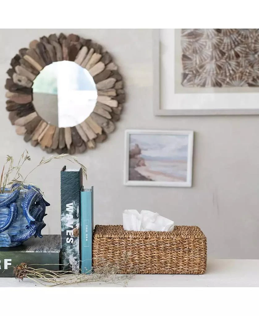 Storied Home Hand-Woven Seagrass Tissue Box Cover, Natural