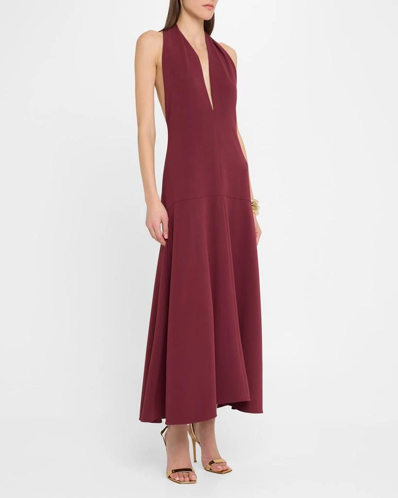Proenza Schouler Plunging Halter Twisted Matte Viscose Maxi Dress 4