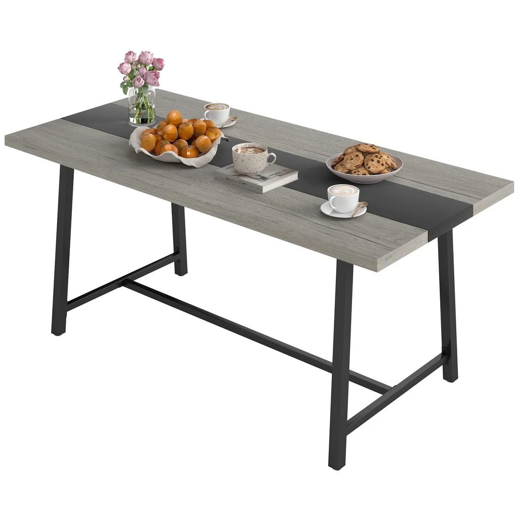 Hivvago Large Kitchen Table with Steel Legs for Dining Room 2