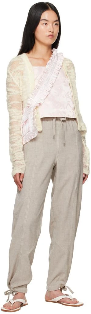Ganni Beige Elasticated Waist Trousers 4