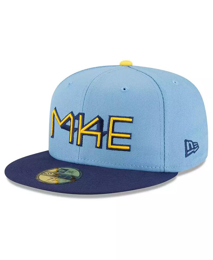 New Era Men's Powder Blue Milwaukee Brewers City Connect 59FIFTY Fitted Hat