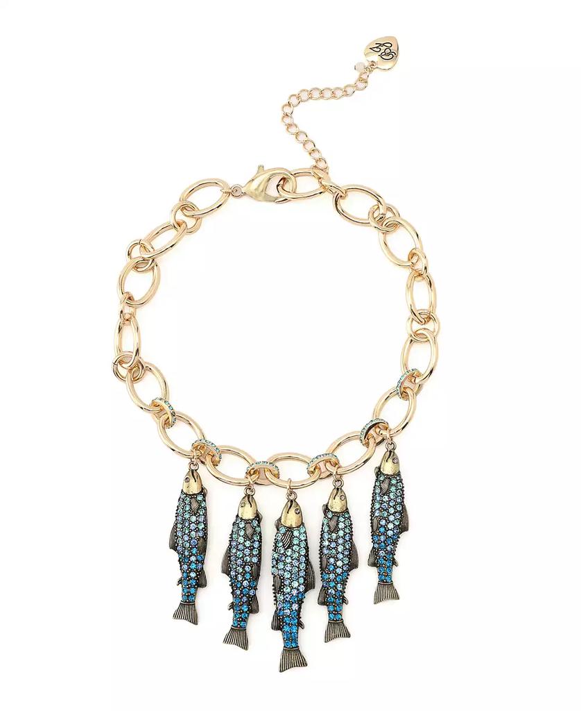 Betsey Johnson Mermaid Jewels Fish Charm Bib Necklace