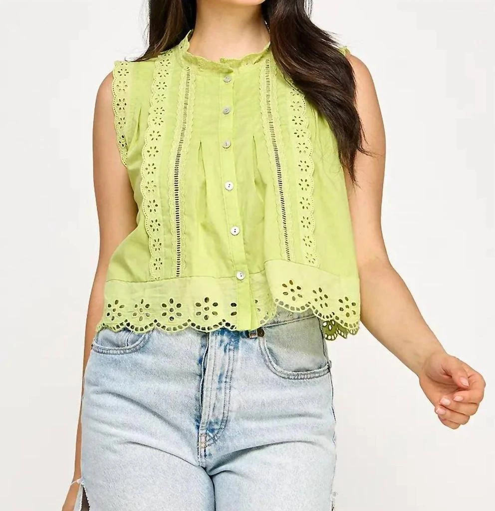 ELLISON Ellison - Eyelet Detail Blouse 1