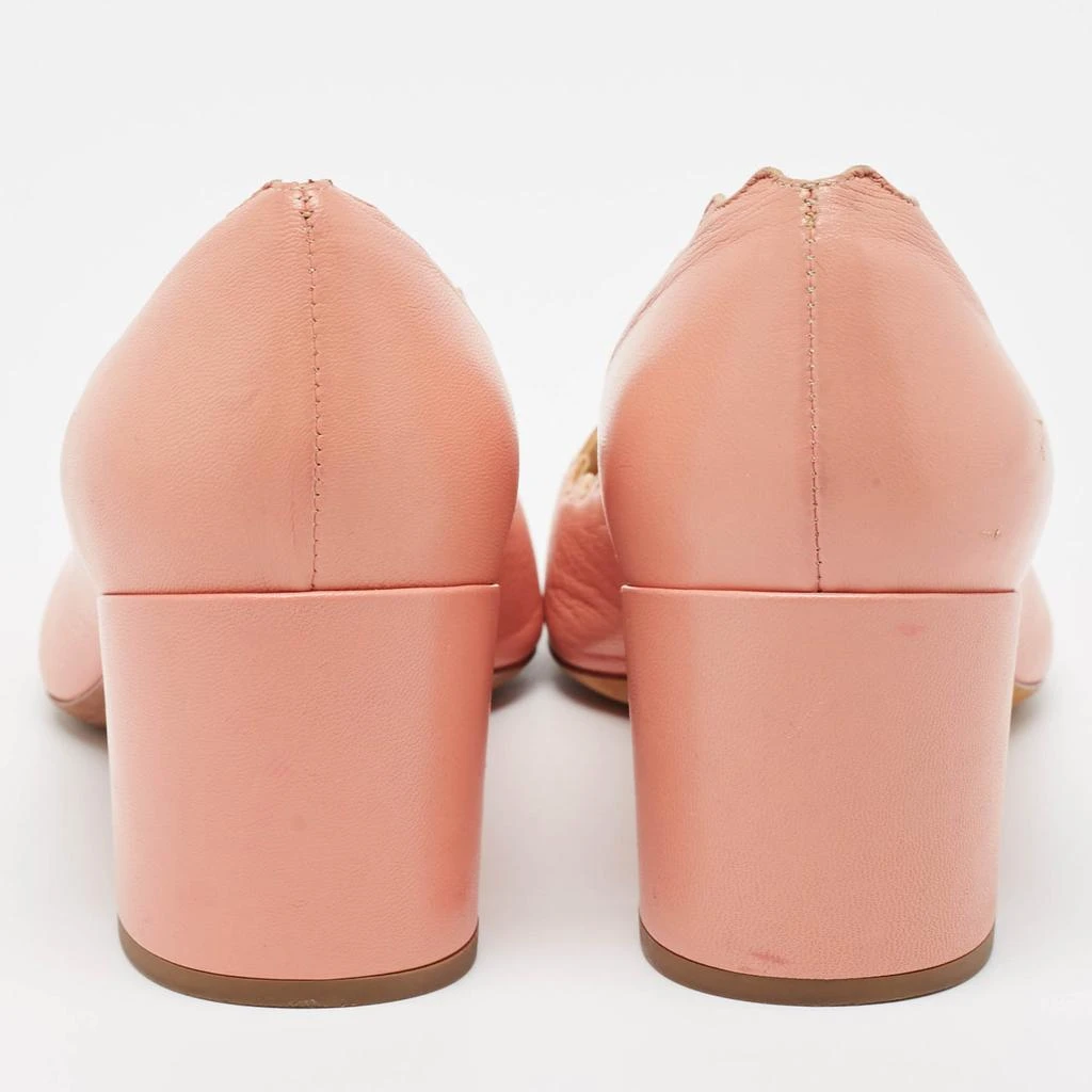 Chloé Chloe Pink Leather Laurena Scalloped Block Heel Pumps Size 37 5