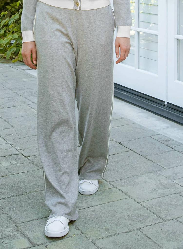 Red Haute Knit Side Track Pants In Grey