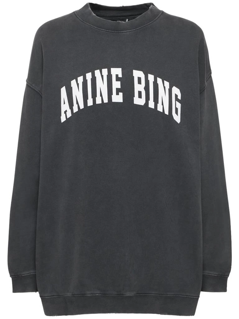 ANINE BING Tyler Cotton Logo Sweatshirt 1