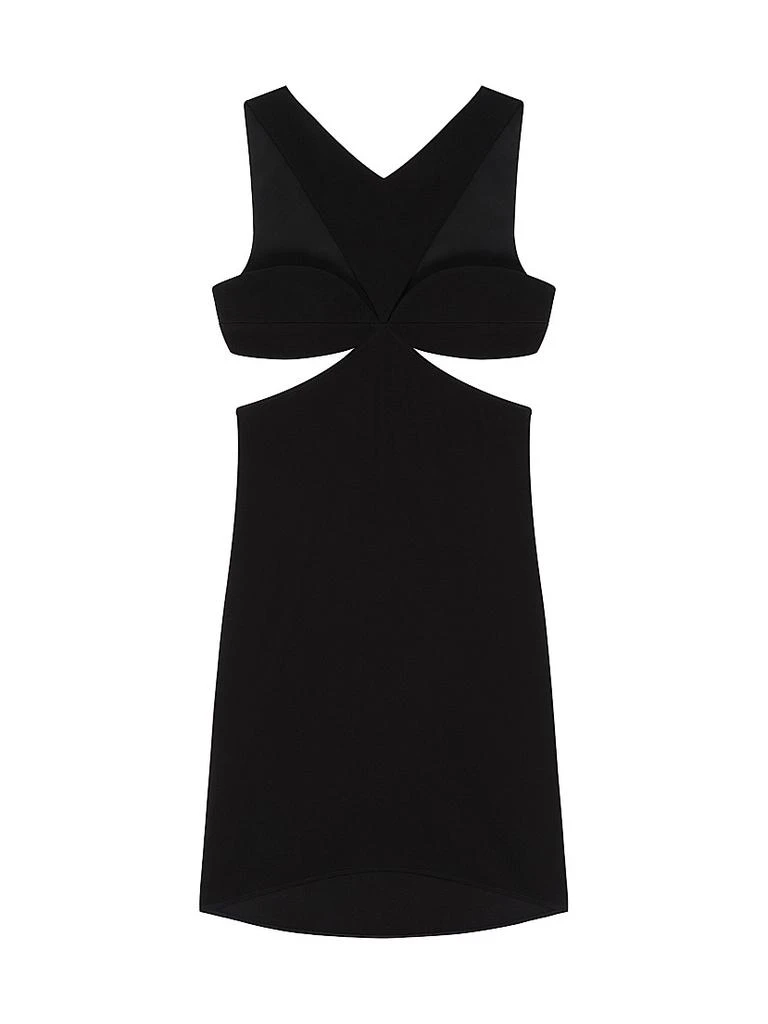 givenchy cut out dress One-shoulder cutout satin and crepe gown - black