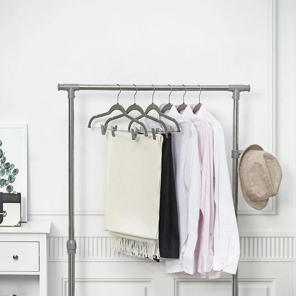 BreeBe Gray Velvet Trousers Hangers 2