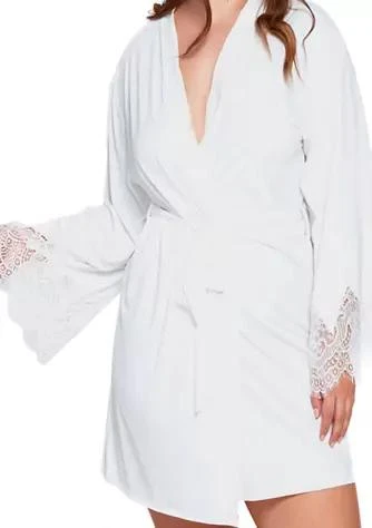 iCollection Plus Size Arlene Lace Bridal Robe