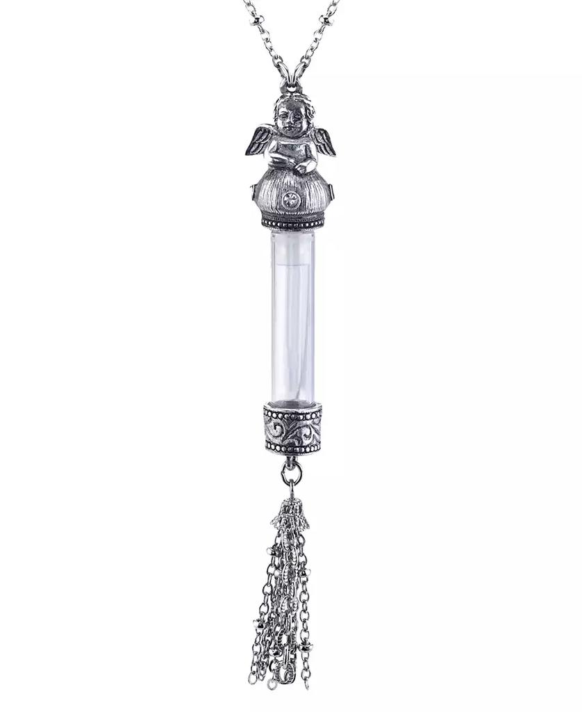 2028 Crystal Angel Glass Vile Necklace