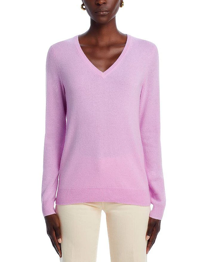 Bloomingdale's C by Bloomingdale's V-Neck Cashmere Sweater - Exclusive 6