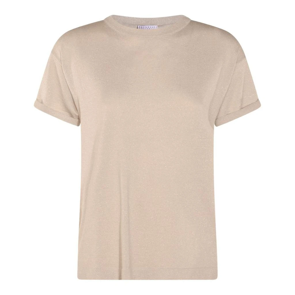 Brunello Cucinelli Brunello Cucinelli Short-Sleeved Crewneck Knitted T-Shirt 1