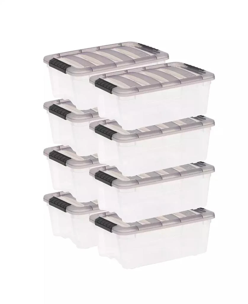 IRIS USA 13 Quart Stack 
Pull Clear storage Box, Gray, 8 Pack 3