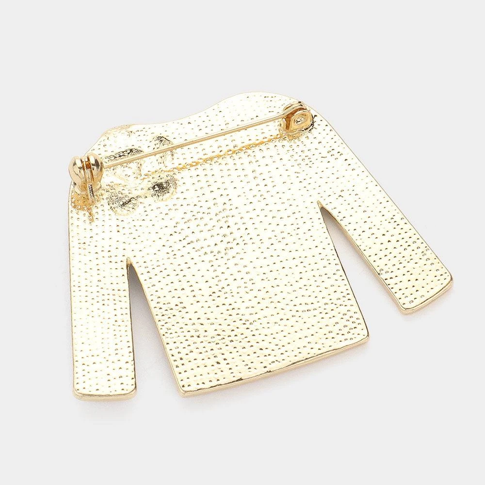 FASHNZFAB Enamel Flower Pointed Jacket Pin Brooch 2