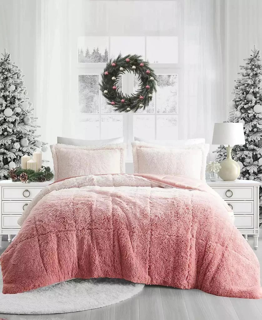 Macy's Brielle Ombre Shaggy Faux Fur 3-Pc. Comforter Set 3