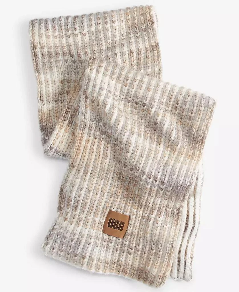 UGG Logo Patch Chunky Space-Dyed Knit Scarf Scarves Compare