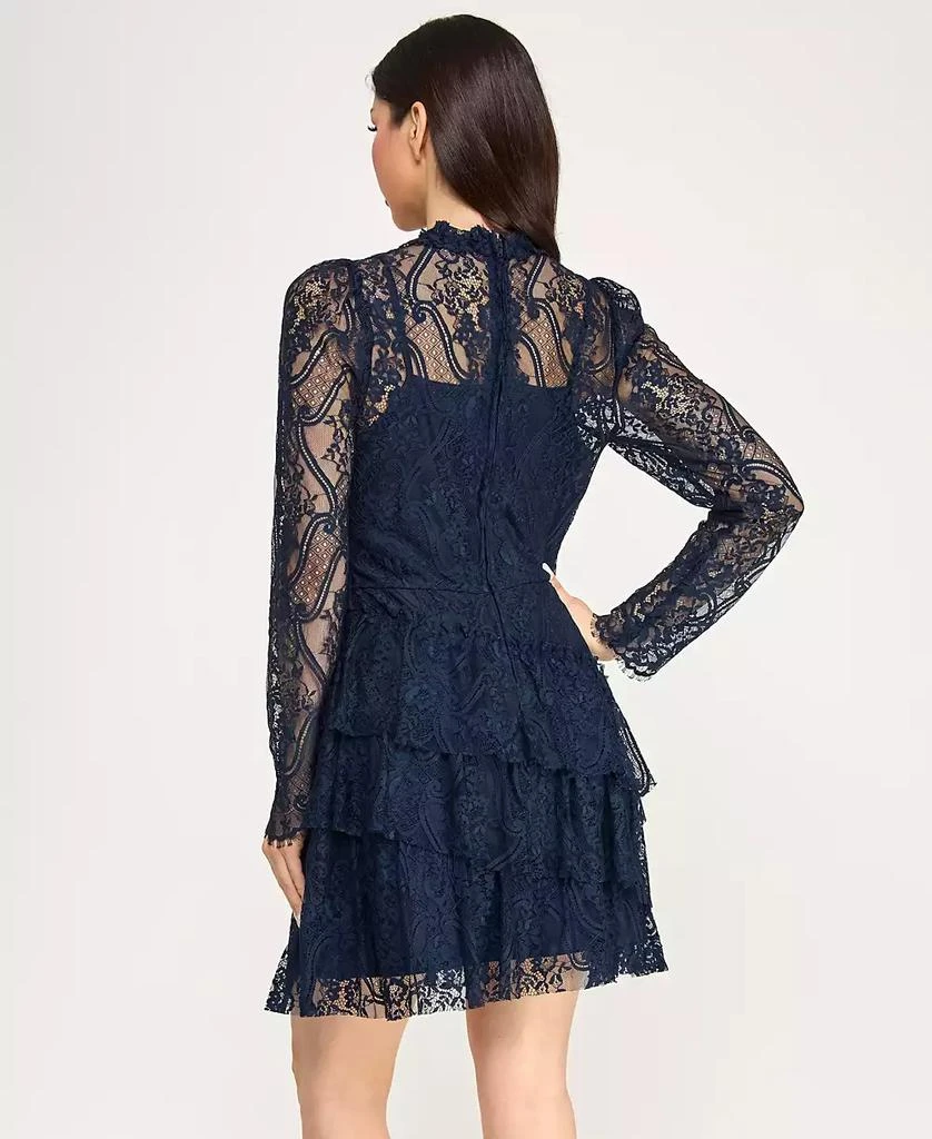 knee length dresses for ladies Black Girl Prom Dress Long Sleeve Lace Green Prom Dresses for Juniors main image 1