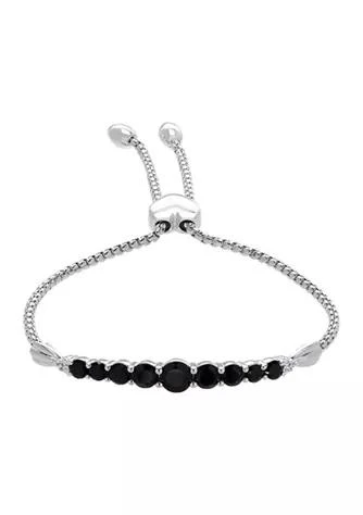 Belk 
Co. Onyx Bolo Bracelet in Sterling Silver