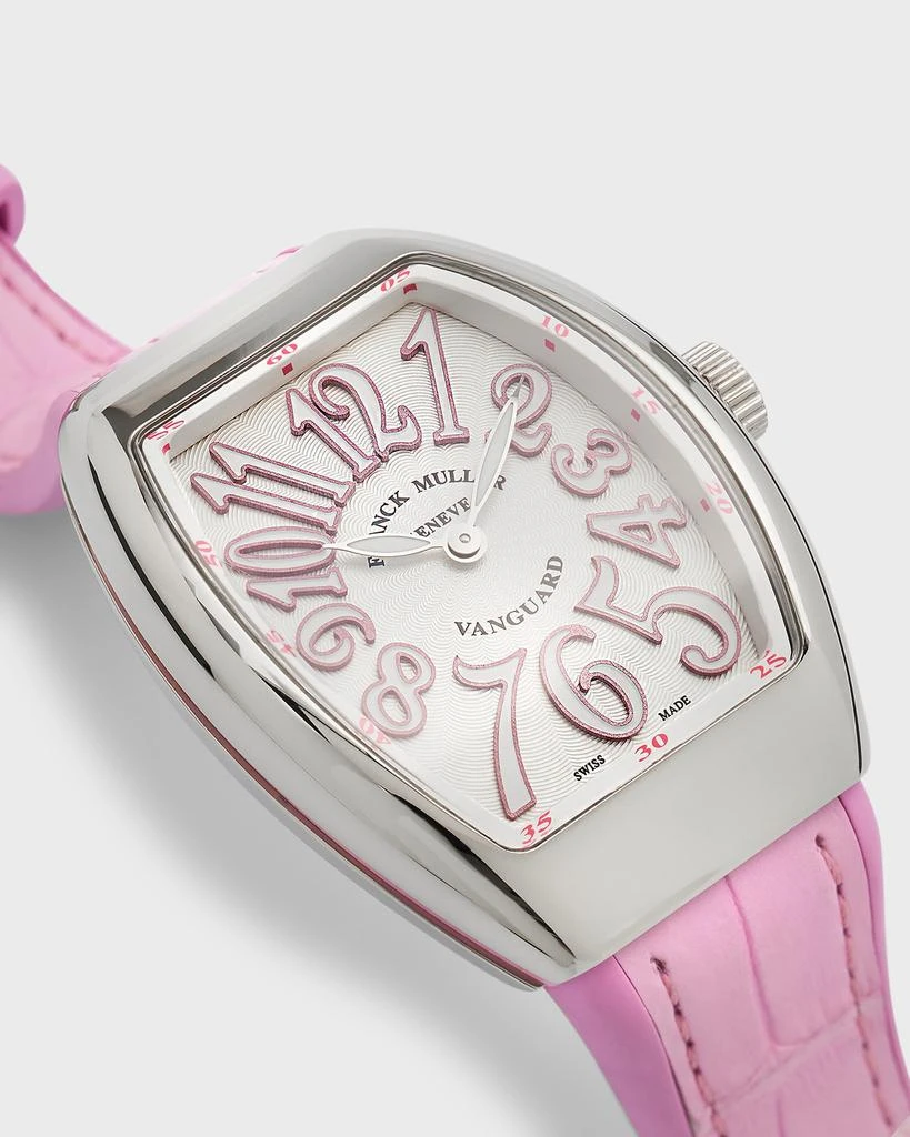 Franck Muller 35mm Lady Vanguard Watch with Pink Alligator Strap 3