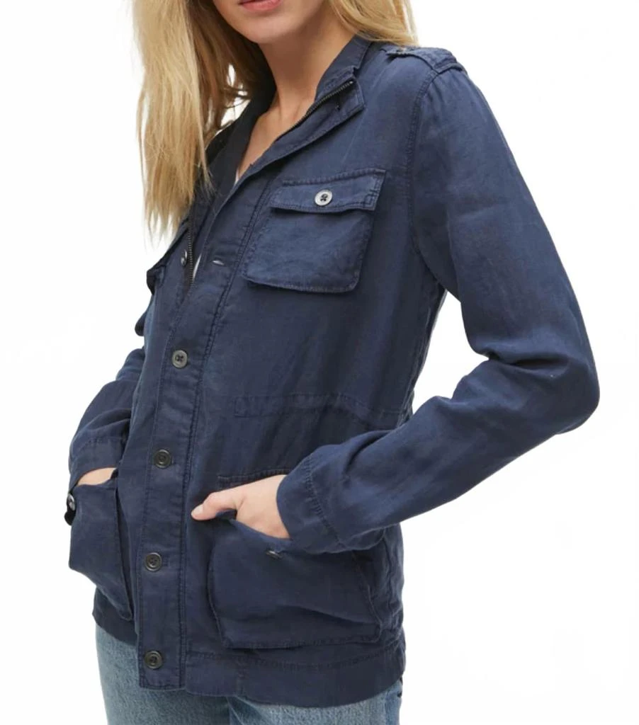 Michael Stars Frankie Linen Anorak Jacket In Blue 2