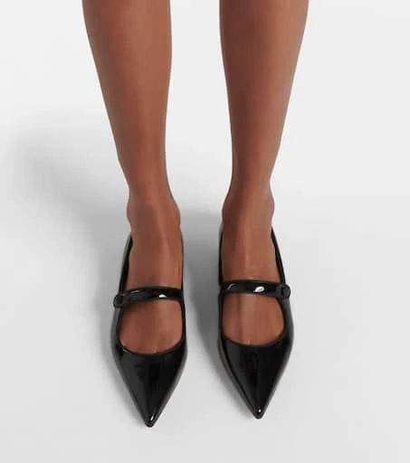 Manolo Blahnik Campari patent leather Mary Jane flats 4