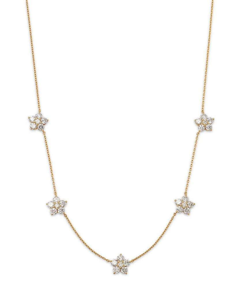 Moon & Meadow Lumeniri 14K Yellow Gold Floral Lab Grown Diamond Station Necklace, 16" 1