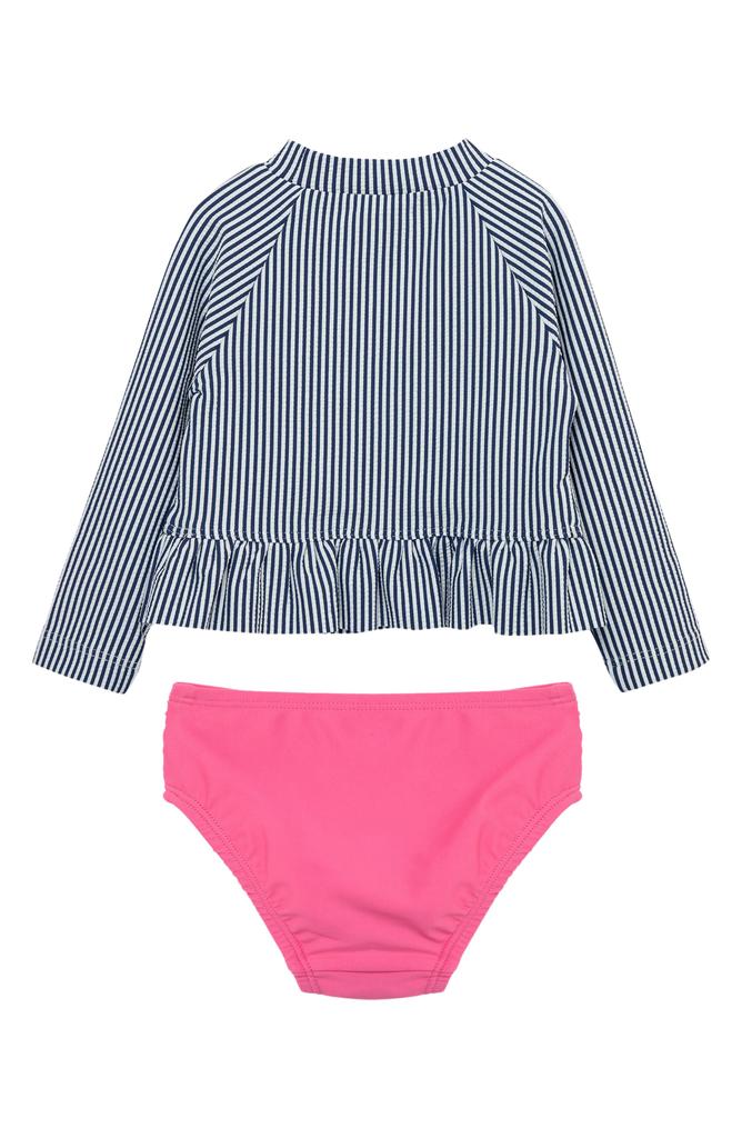 Little Me Heart Long Sleeve Two-Piece Rashguard Swimsuit