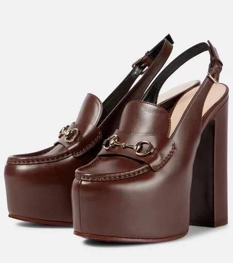 Gucci Horsebit leather platform loafer pumps 5