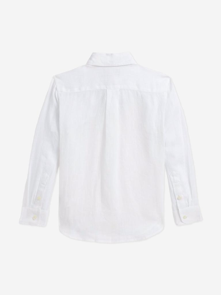 Ralph Lauren Boys Linen Shirt in White