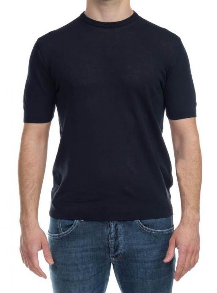 ALPHA STUDIO Alpha Studio - Round Half sleeve Cotton Crepe AU4020CS 1027 BLU
