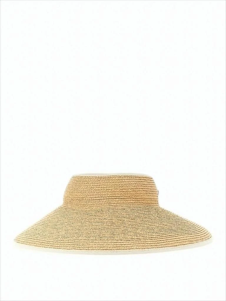 Helen Kaminski Wide-Brimmed Raffia Visor Hat with Bow Detail  display picture 1