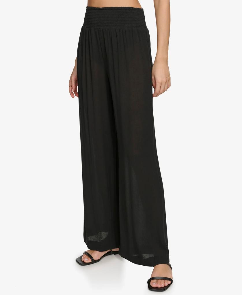 DKNY SUMMER GAUZE WIDE-LEG BEACH PANT