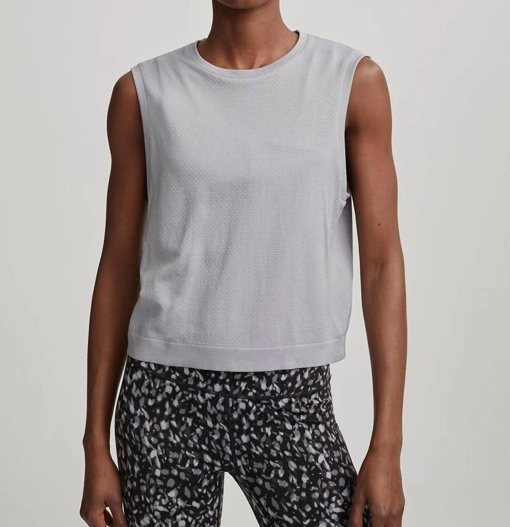 Varley Page Seamless Crop Tank In Sleet 1