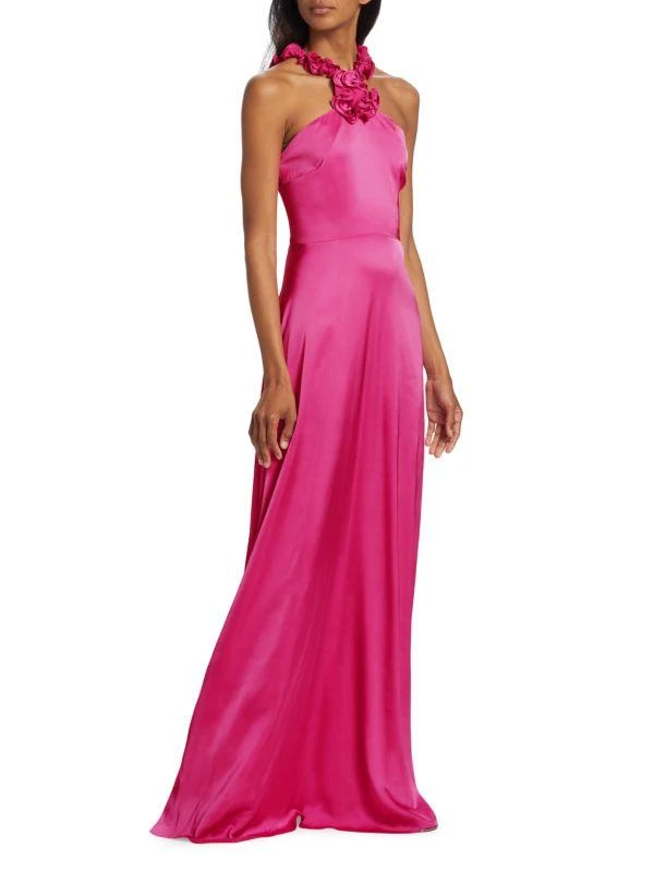 AMUR Priyanka Satin Rosette Gown 1