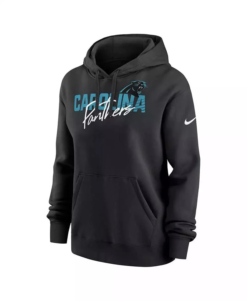 NIKE Women's Black Carolina Panthers Wordmark Club Fleece Pullover Hoodie 3