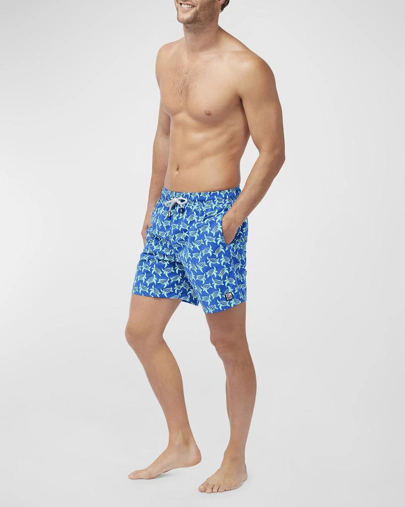 Tom & Teddy Men's Turtle-Print Swim Trunks 4